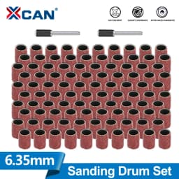 XCAN 11-102pcs 6.35mm Drum Sanding Kit with 1/8" Shank Mandrel for Rotary Tool Nail Drill Bits Abrasive Tools Dremel Accessories