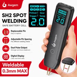 Awgem Portable Spot Welder DIY Handheld Spot Welding Machine 90 Gears Adjustable Spot Welding for 18650 Lithium Battery