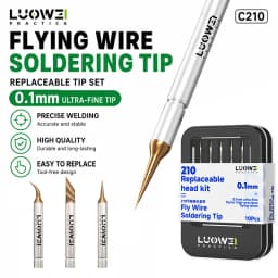 LUOWEI C210K/I/J Soldering Iron Tips Set Ultra-Fine High Precision Heat-Conductive for Phone IC Jumper Wire Soldering Work