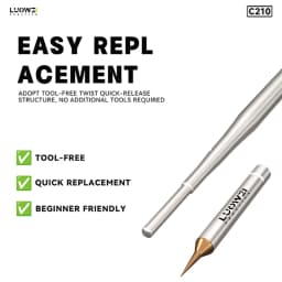 LUOWEI C210K/I/J Soldering Iron Tips Set Ultra-Fine High Precision Heat-Conductive for Phone IC Jumper Wire Soldering Work