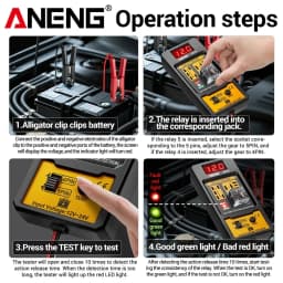 ANENG RT01 Digital Relay Detector 11-25V Universal 4/5 Pins Car Battery Vehicle Detection Digital Display Voltage Battery Tester