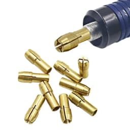 10Pcs Brass Collet Chuck Set 0.5-3.2mm 4.2/4.8mm Shank Three-Prong Drill Collets for Dremel Rotary Tool