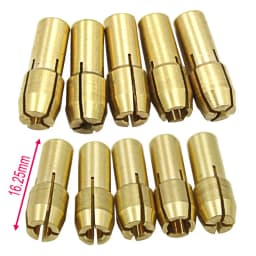 10Pcs Brass Collet Chuck Set 0.5-3.2mm 4.2/4.8mm Shank Three-Prong Drill Collets for Dremel Rotary Tool