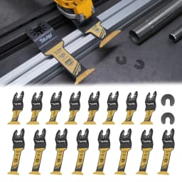 TOLESA 16pcs Extra-Long Titanium Oscillating Saw Blades Multi-Purpose Set for Metal, Wood, Plastic Universal Bi-Metal Saw Blade