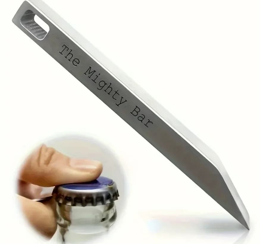 Mighty Bar Pocket Knife & Bottle Opener - Heavy Duty Stainless Steel Keychain, Edc Multitool For Everyday Carry