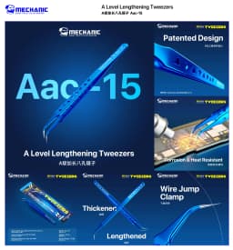 MECHANIC AAC-15 Stainless Steel Tweezers for Phone Repair High Precision 8 Hole Heat Dissipation Flying Wire Spot Welding Clip