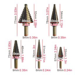 British style roasted yellow step drill triangular straight groove blacken pagoda drill aluminum box Power tool drill accessory