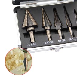 British style roasted yellow step drill triangular straight groove blacken pagoda drill aluminum box Power tool drill accessory