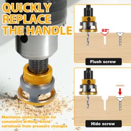Woodworking Limit Four Edge Countersink Drill High-Speed Steel Drill Adjustable Depth Step Drill Screw Countersink Drill Bit