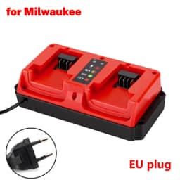 Dual Ports Charger Replacement for Makita/for Dewalt/for Milwaukee/for Bosch 18V Battery Charger,18V Charger Station,EU Plug
