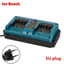 Dual Ports Charger Replacement for Makita/for Dewalt/for Milwaukee/for Bosch 18V Battery Charger,18V Charger Station,EU Plug