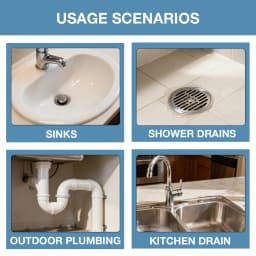 Drain Cleaning Bladders, Suitable For 1-Inch To 6-Inch Pipes, Quickly Unclog Clogged Drains Safe And Durable, Made Of Rubber