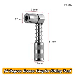 90 Degree Grease Coupler Gun Adapter Fittings Tool Grease Gun Tips 3 Jaw Angle Swivel Snap Right Fitting Tool for Truck Auto
