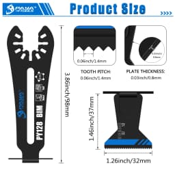 PAYA Bi-Metal 1-1/4" 90° Reach Oscillating Saw Blades [Patented Design] Oscillating Multi Tool Blades for Narrow or Corner Cut