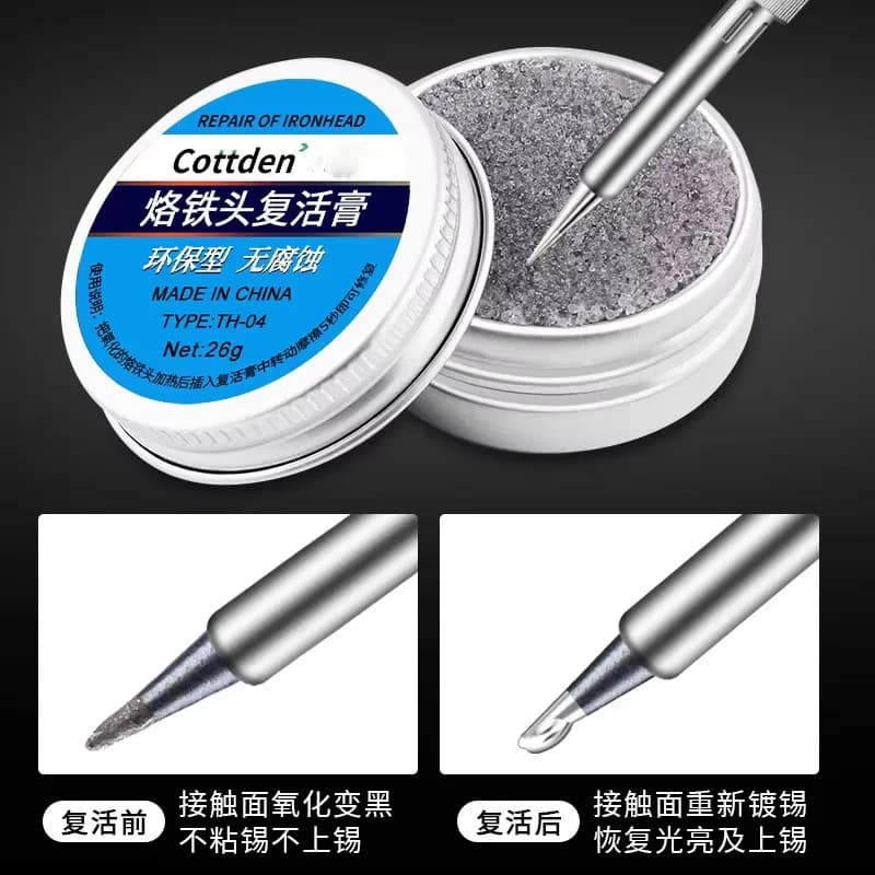 1/2Pcs Non-stick Tin Solder Cream Clean Paste Oxide Head Resurrection Soldering Iron Tip Refresher Oxidative Activator for DIY C