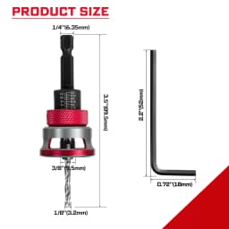 Geinxurn Counter Sink Drill Bit Set (1/8"-1/2"), Precision Chamfering & Hole Countersinking Tool