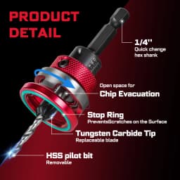 Geinxurn Counter Sink Drill Bit Set (1/8"-1/2"), Precision Chamfering & Hole Countersinking Tool