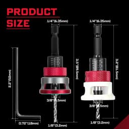 Geinxurn Counter Sink Drill Bit Set (1/8"-1/2"), Precision Chamfering & Hole Countersinking Tool