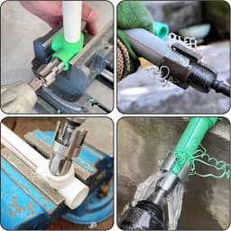 4-in-1 Pipe Thread Processing Tool Set, Suitable for Internal/External Pipe Thread Cutting of 1/2, 3/4, and 1 inch PVC Pipes