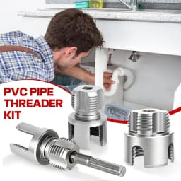 4-in-1 Pipe Thread Processing Tool Set, Suitable for Internal/External Pipe Thread Cutting of 1/2, 3/4, and 1 inch PVC Pipes