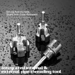 4-in-1 Pipe Thread Processing Tool Set, Suitable for Internal/External Pipe Thread Cutting of 1/2, 3/4, and 1 inch PVC Pipes
