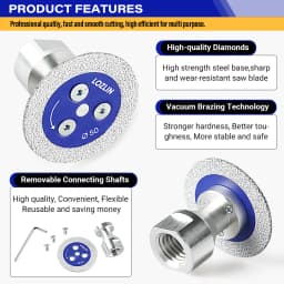 LOZLIN 50mm Diamond Mini Saw Blade with Thread Stone Cutting Disc Granite Sandstone Concrete Lettering Carving Grinding Tool