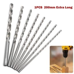 1pc 200mm HSS Drill Bits Extra Long Straight Shank Drill Twist Drill For Metal Drilling Electric Drill 2-10mm Power Tool