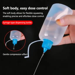 5ml 10ml 20ml 30ml 100ml 120ml PE Plastic Squeezable Tip Applicator Bottle Refillable Dropper with Needle Tip Caps Oil Bottles