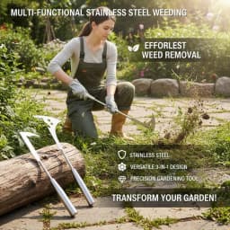 Handle Manual Weeder Tool (1pc) - Durable Stainless Steel with Gears, Efficient for Road Maintenance & Crack Weeding
