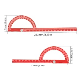 Aluminum Alloy Protractor Angle Marking Ruler, Multifunctional Protractor Woodworking Ruler for High-precision Angle Measurement