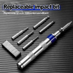 6in1 Screwdriver Set 1/4-inch Impact Drive Rusted Stuck Broken Fasteners Remover with Complete Specifications
