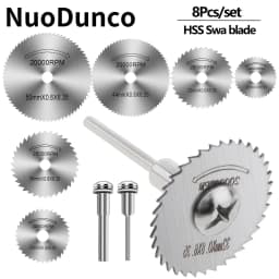 8Pcs/set Hss Cutting Discs,Mini Circular Saw Blades, High Speed Steel Cut-off Rotary Tool Cutting Disc for Dremel Accessorises