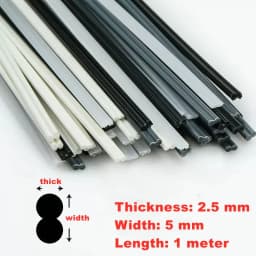5M Welding Rods Black White PP/ABS/PVC/PE Welding Sticks Plastic Welder Gun Car Bumper Repair Welding Supplies 5x2.5mm