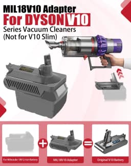 Battery Adapter for Makita/Milwaukee/DeWalt/Ryobi/Ein/Bosch/Craftsman 18V Lithium Batteries To for Dyson V10 Vacuum Cleaner