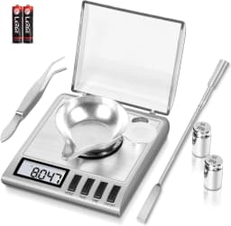 Milligram Scale, 50g/0.001g Digital Milligram Scale with Calibration Weights Jewelry and Gem Scale Mg Scale for Reloading