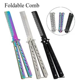 Training folding Knife butterfly in knife titanium practice tool no edge dull training knife kit accessories
