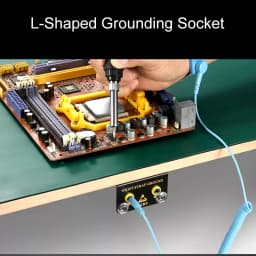 Professional Anti Static ESD Ground Socket L Shaped 2/3/4/5/7 Hole Banana Plug AntiStatic Wrist Strap Wire Electrostatic Cable