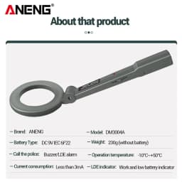 Portable Metal Detector ANENG DM3004A High Sensitivity Body Search Handheld Security Intelligently Adjust Objects Distance Tools