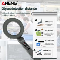 Portable Metal Detector ANENG DM3004A High Sensitivity Body Search Handheld Security Intelligently Adjust Objects Distance Tools