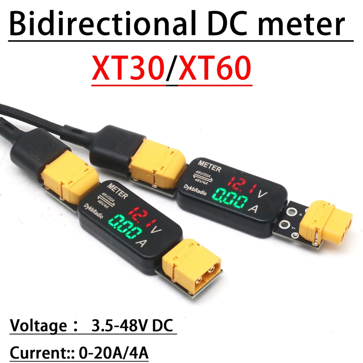 XT60 XT30 20A Bidirectional DC Voltage Current Meter RC Battery Charger Discharger Tester Volt Ammeter Lead-acid Lifepo4 BMS