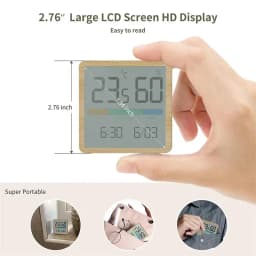 LCD Digital Clock Hygrothermograph Indoor Thermometer Hygrometer Home Office Desktop Table Monitor Temperature Humidity Meter