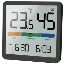 LCD Digital Clock Hygrothermograph Indoor Thermometer Hygrometer Home Office Desktop Table Monitor Temperature Humidity Meter