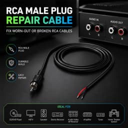 2Pcs RCA Male Plug Jack to Bare Wire Cable Repair Cord For CD DVD Player Tuner Amplifier Audio Speaker Subwoofer HDTV Cable 1m