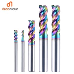 Dreanique 1pc 1-12mm 3 Flute Solid carbide Carbide Alloy End Mill, DLC Coating, U-Shaped Milling Cutter for Aluminium DAU3E