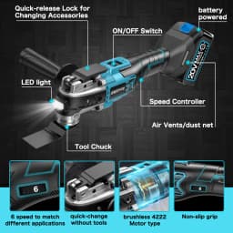 Electric Brushless Oscillating Variable Speed Trimmer Saw Renovation Power Machine Multi-function Tool For Makita 18V Battery
