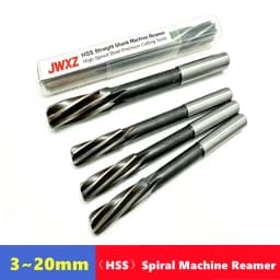 HSS H7/H8 Straight Shank Spiral Groove Machine Reamer 3-20mm, Used for Precision Cutting and Expanding Holes in Metal Materials