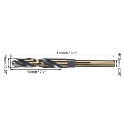 1pcs Twist Drill Bit 13/14/15/16/17/18/19/20/22/25mm 0.39-1/2Inch Shank Reduced Shank HSS Twist Drill Bits for Stainless Steel