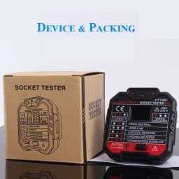 HT107 Outlet Socket Tester Digital Plug AC Voltage Detect 30mA RCD Test Polarity Phase Check Circuit Checker Bicolor Backlight