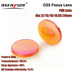 PVD ZnSe Co2 Laser Focus Lens Dia.12/18/19.05/20/25mm FL38.1/50.8/63.5/76.2/101.6mm for CO2 Laser Engraving Cutting Machine
