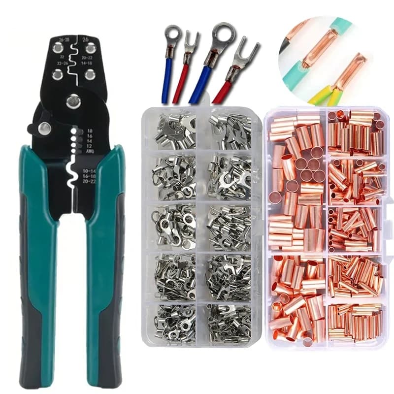 Multi-function Mini Electric Terminal Crimping Pliers With Wire Stripping Cutting Hand Crimping Tool Multiple Connector Kits
